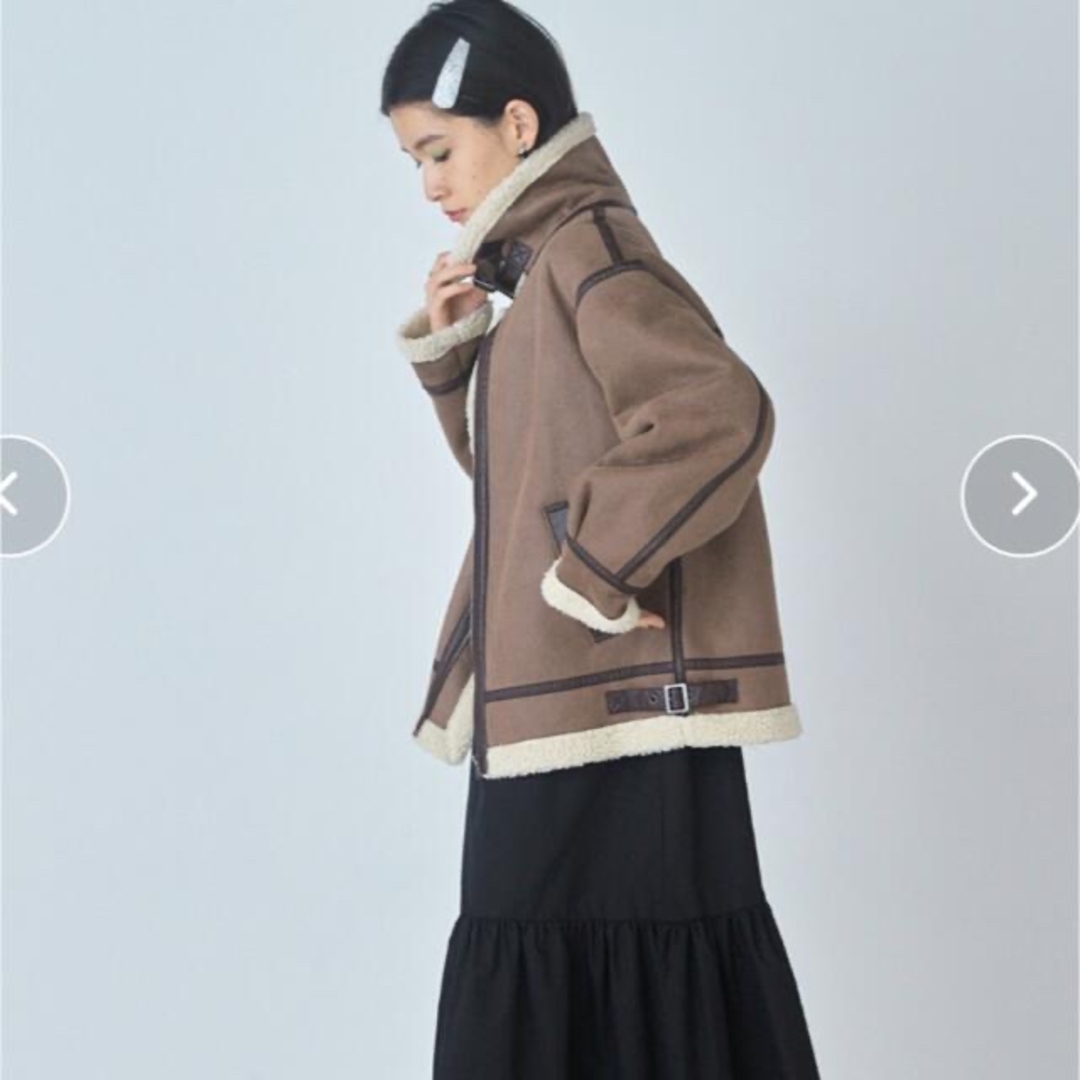 ZARA - forksy.オーバーサイズ フェイクムートンB-3ジャケットフライト