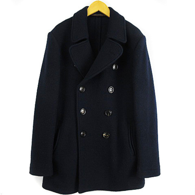 MONTEDORO モンテドーロ ネイビー イタリア製 ウール Pコート N49