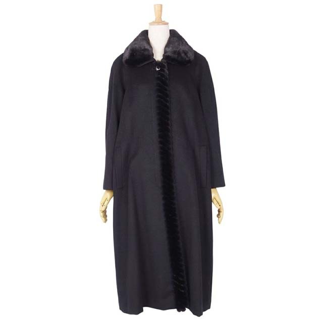 BALMAIN - バルマン コート ピュアカシミヤ ミンクファー ロングコート