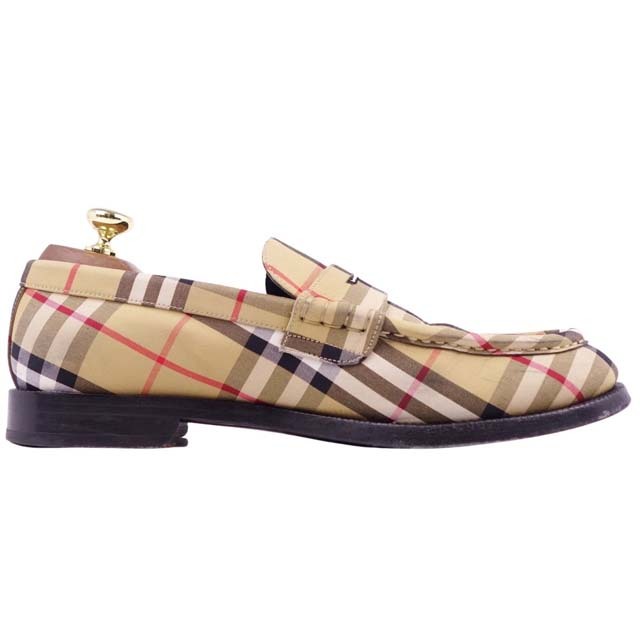 BURBERRY - バーバリー ローファー チェック キャンバス モカシン