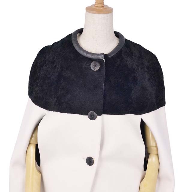 EMILIO PUCCI - エミリオプッチ ポンチョ コート ラムファー ウール