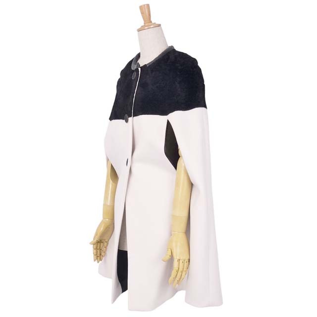 EMILIO PUCCI - エミリオプッチ ポンチョ コート ラムファー ウール