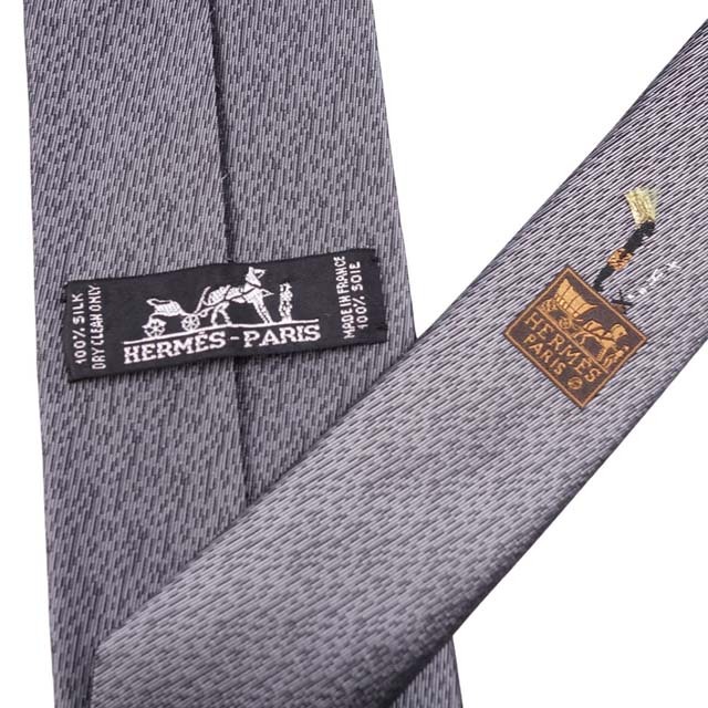 HERMES - エルメス ネクタイ シルク100％ 刺繍 馬 ホース メンズ