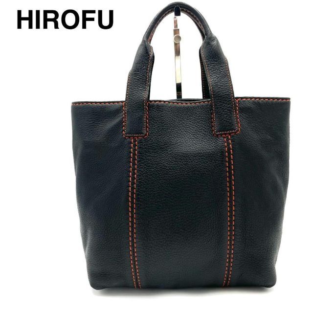 美品 HIROFU トートバッグ 2WAY レザー ブラック A4収納可 保存袋