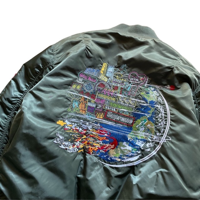 Supreme - supreme Globe MA-1 Jacket 葵産業 リバーシブル XLの通販