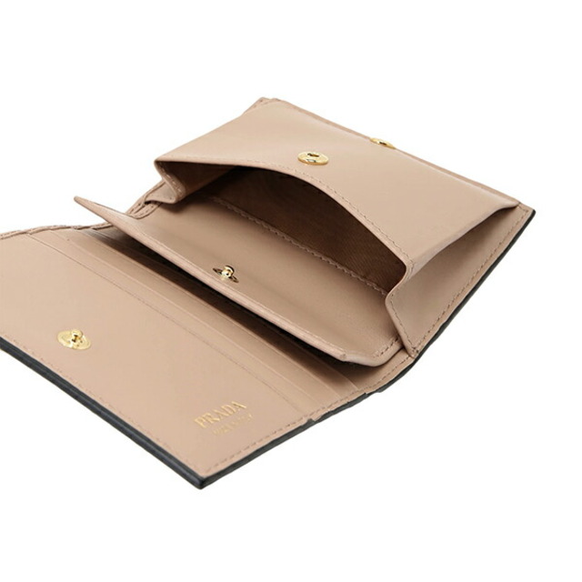 PRADA - 新品 プラダ PRADA 2つ折り財布 サフィアーノ フィオッコ ネロ