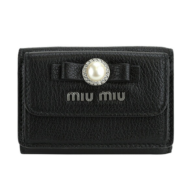 MIU MIU - 新品 ミュウミュウ MIU MIU 3つ折り財布 マドラス パール