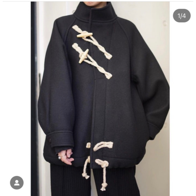 HYKE - 新品 HYKE DOUBLE FACE DUFFLE JACKET 黒 02の通販 by ちゃちゃ