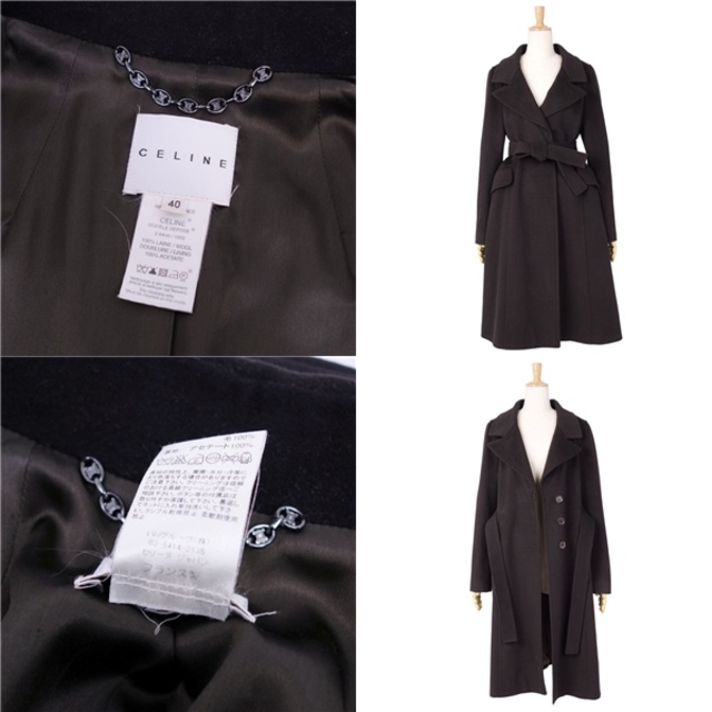 CELINE - 美品 セリーヌ CELINE コート ベルト付き チェスターコート