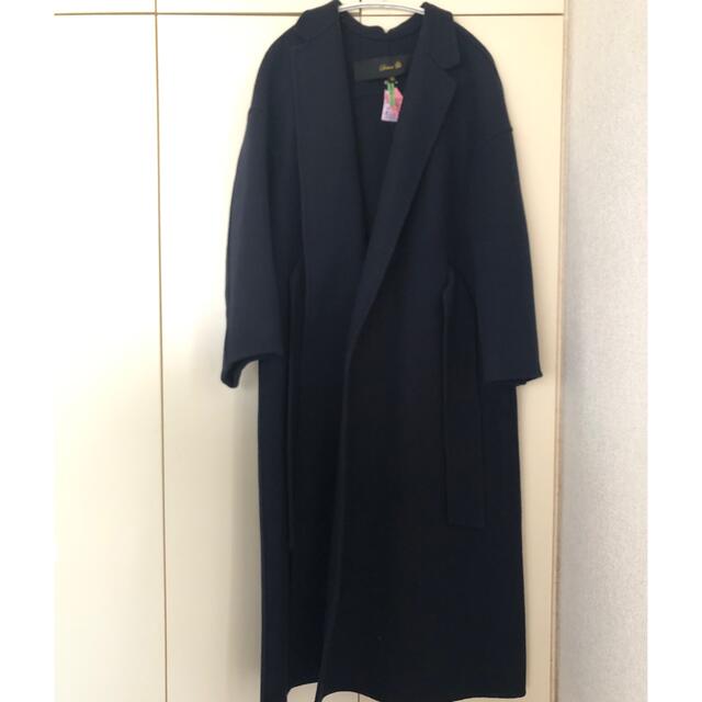 Drawer - Drawer ウールケヌキテーラードカラーコート ネイビー 38の