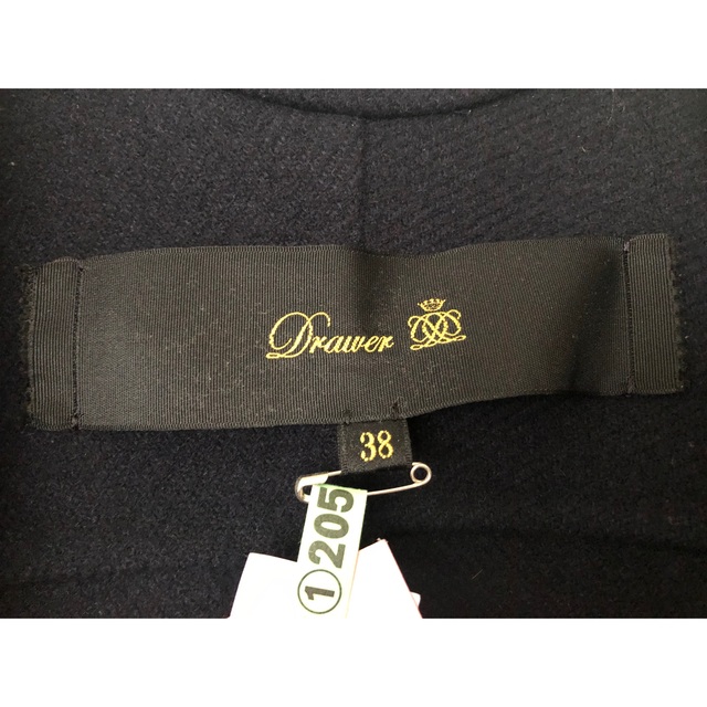 Drawer - Drawer ウールケヌキテーラードカラーコート ネイビー 38の