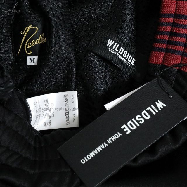 Needles - M 新品 WILDSIDE Needles ナロー トラック パンツ 黒 赤の