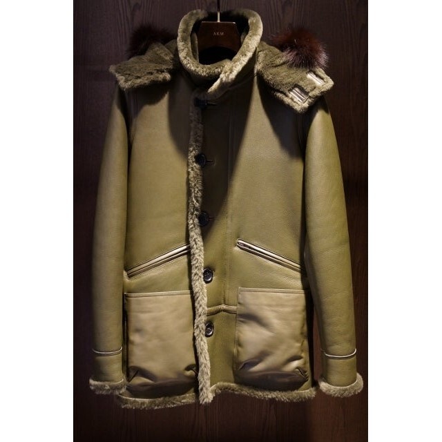AKM - 超美品 最高級 AKM リアルムートンジャケット B-7 本革 メンズ