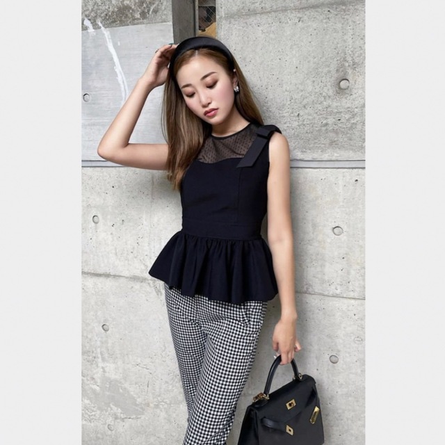 sheller シェリエ ノースリーブペプラムトップス DOT