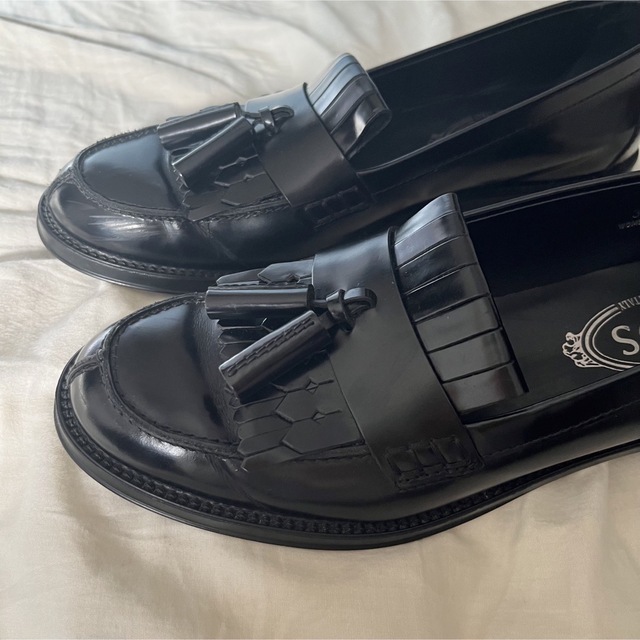 TOD'S - TOD'S タッセルローファー 本革 ローファー 24 革靴 ブラック