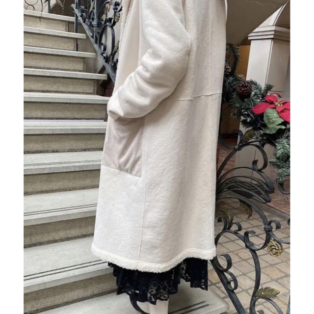 Ameri VINTAGE - Acka リバーシブルボアコート ホワイトアイボリー