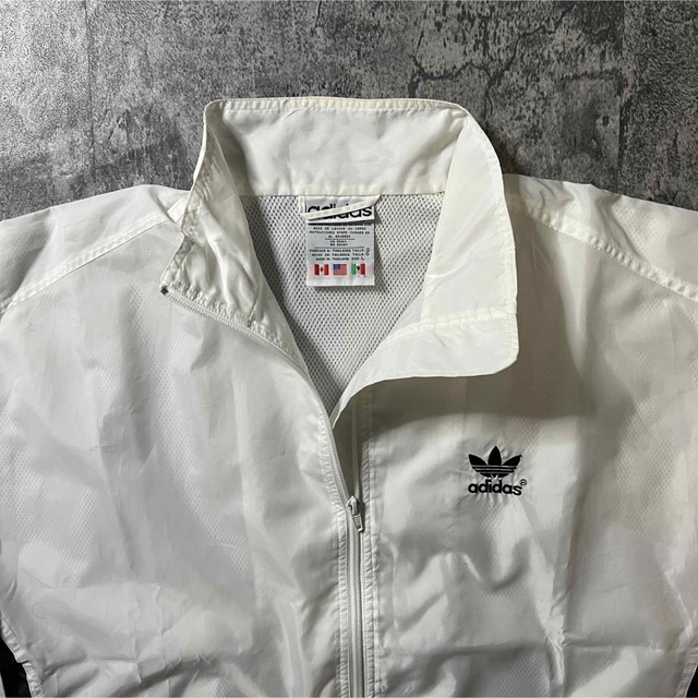 adidas - 【adidas】希少 80s ナイロンジャケット 黒白 古着 vintageの