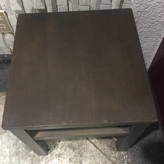 MUJI (無印良品) - 無印良品 タモ材 サイドテーブル ダークブラウン