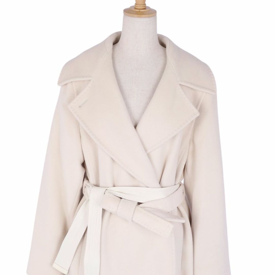 Max Mara - 美品 マックスマーラ Max Mara コート 白タグ レザーベルト