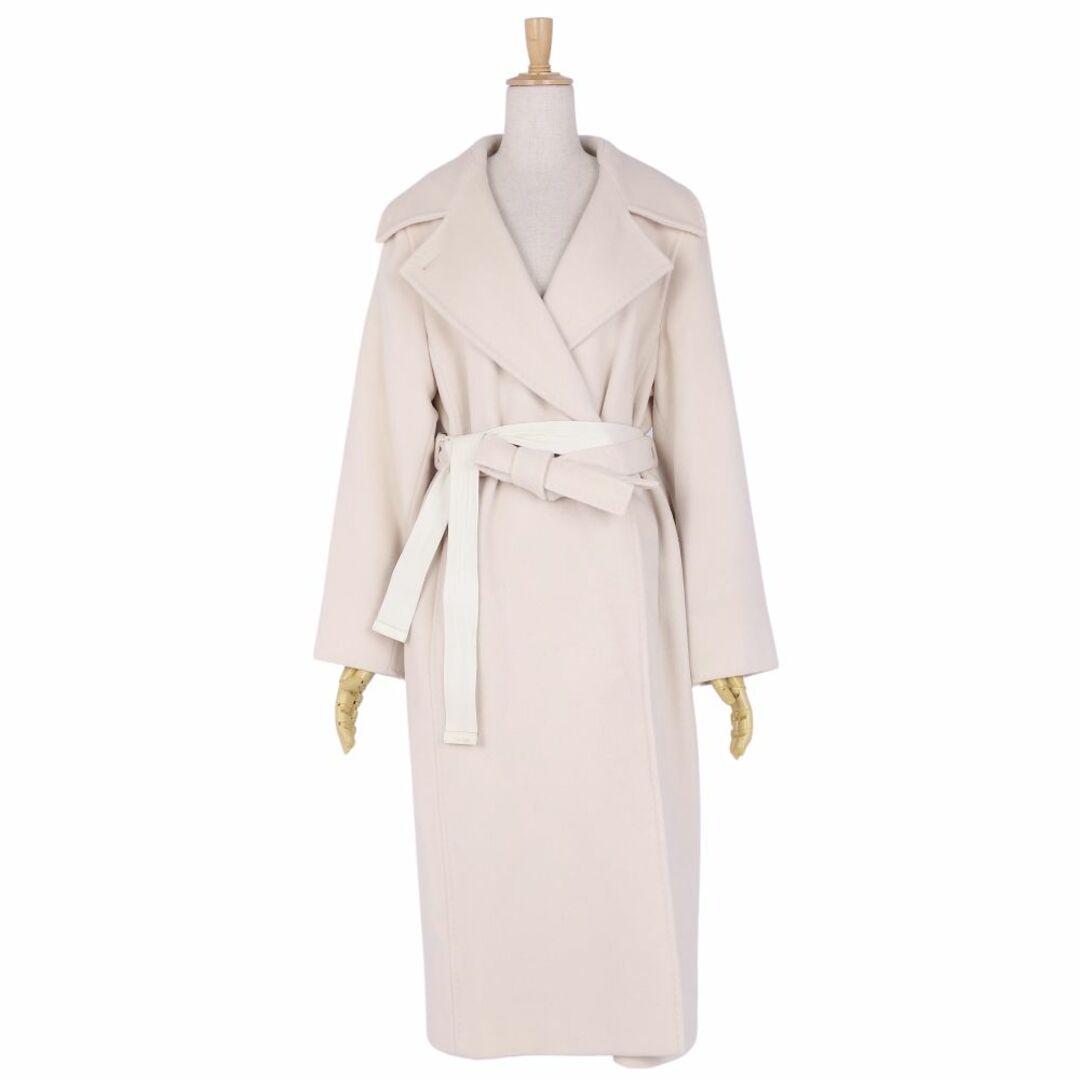 Max Mara - 美品 マックスマーラ Max Mara コート 白タグ レザーベルト