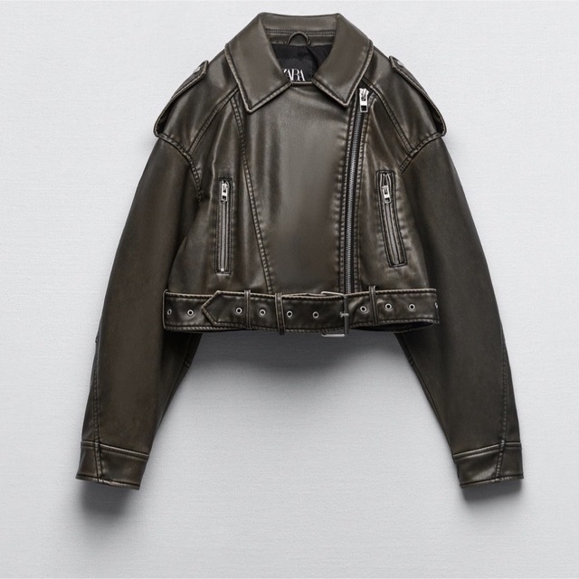 ZARA - フェイクレザー ジャケット ZARA の通販 by mini｜ザラならラクマ