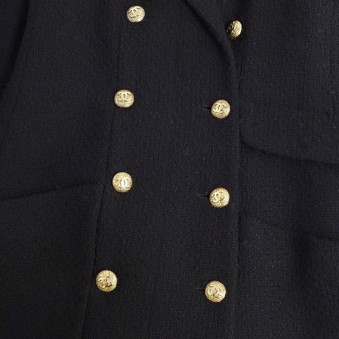 専用 ダブルブレスト ツイードジャケット ブラック 42 ココボタン 専用