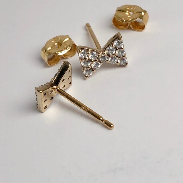 ete - ete リボン ピアス 銀 シルバー K18 YGの通販 by もも's shop