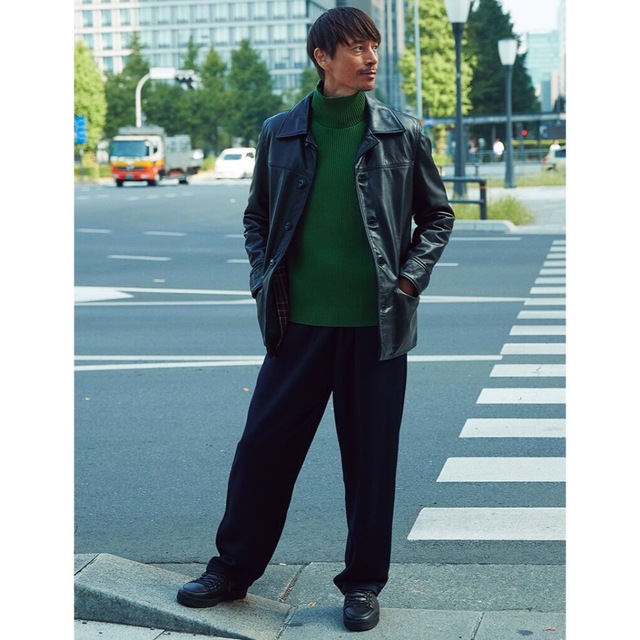 野村訓市着 90's ビンテージ レザー カーコート 春 スプリングの通販