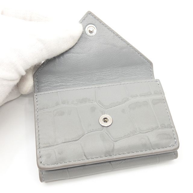 BALENCIAGA - 美品 バレンシアガ クロコ型押し ペーパーミニウォレット