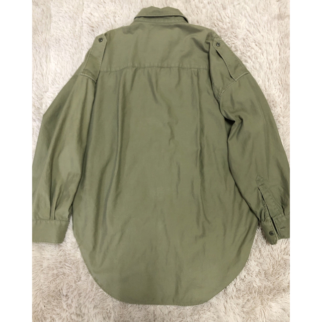 FRAMeWORK - FRAMeWORK バックサテン ミリタリーシャツ カーキ ビック