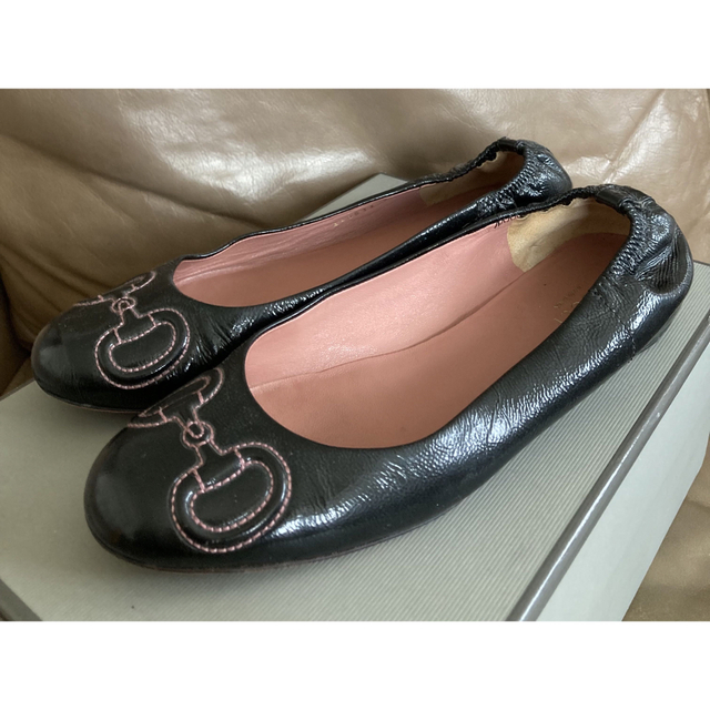 GUCCI - GUCCI フラットシューズ グッチ ビット ピンク ステッチ