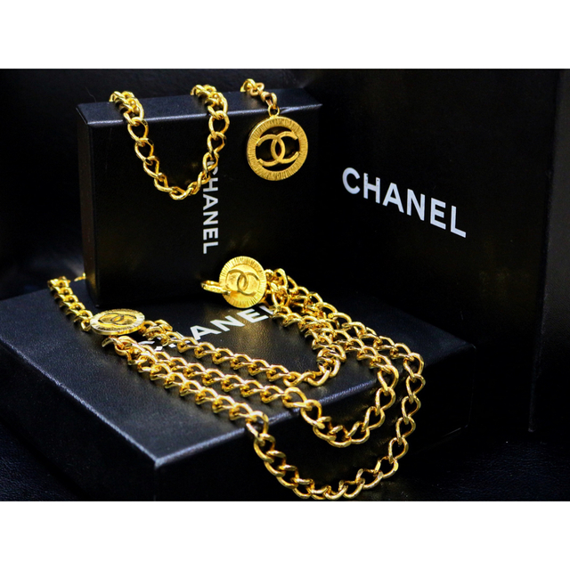 CHANEL - CHANEL☆ココマーク3連チェーンベルト/ゴールド/1984