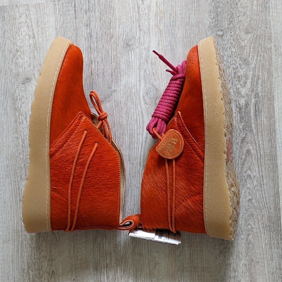 ZARA - CLARKS® X ZARA レザー ショートブーツ 38サイズ オレンジ色の