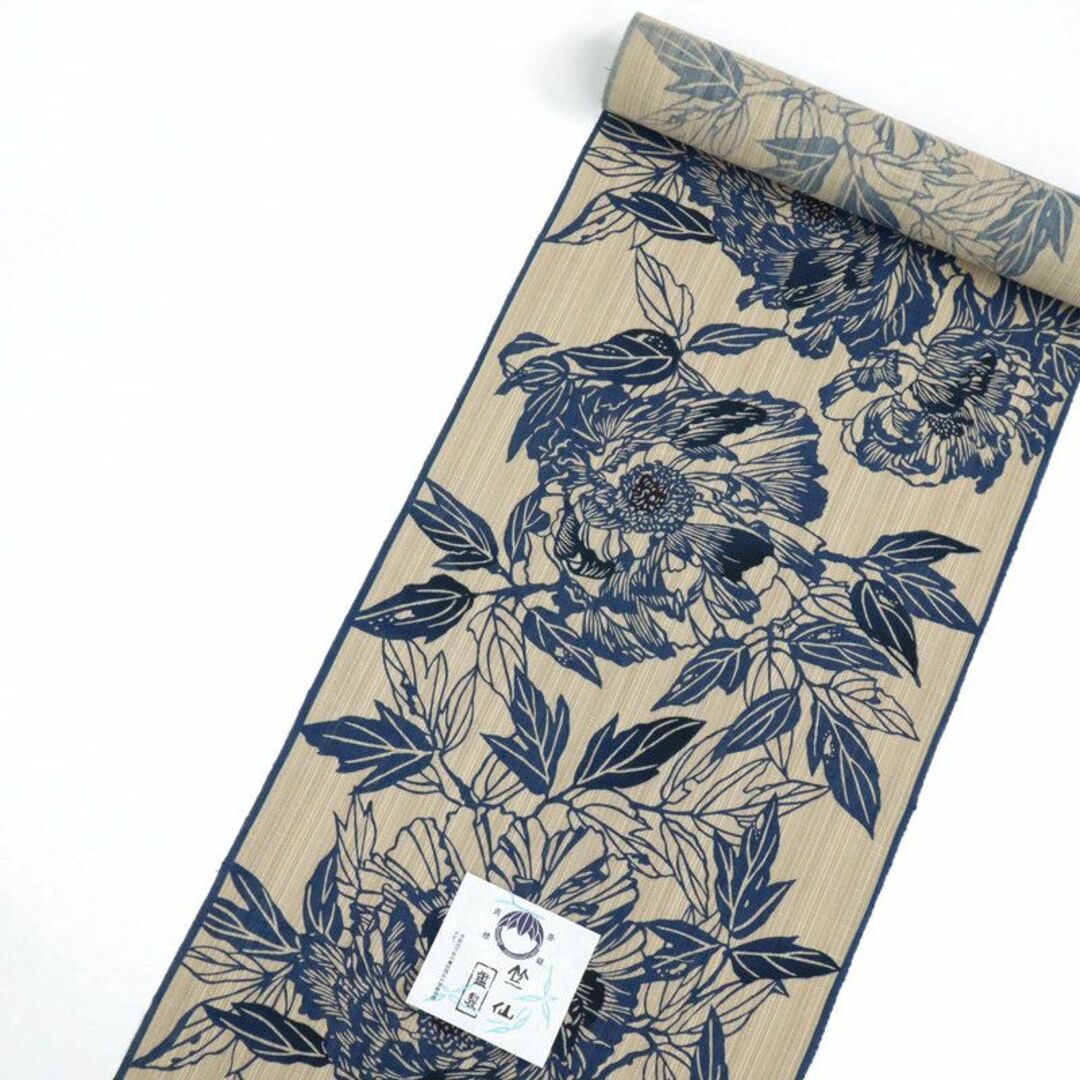新品反物『竺仙』奥州小紋□浴衣＊風牡丹『宮下真理子』◇夏着物＊反23