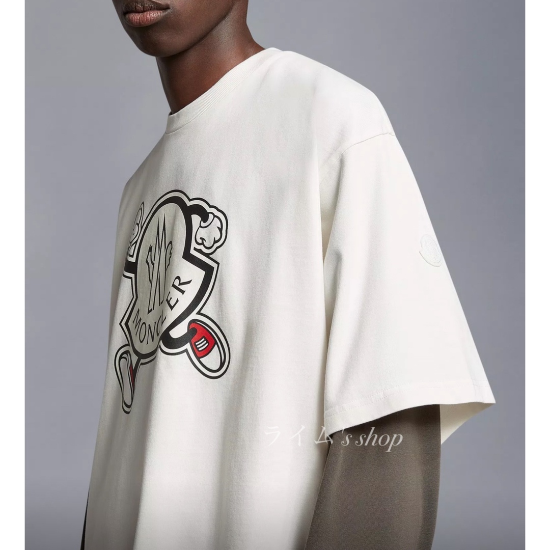 MONCLER】 モンクレールロゴ Tシャツ ホワイト の通販 by ライム 5/7