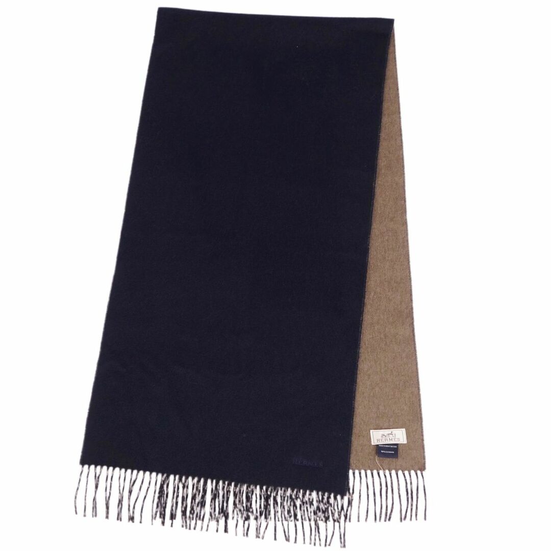 HERMES - 極美品 エルメス HERMES マフラー ストール ロゴ刺繍