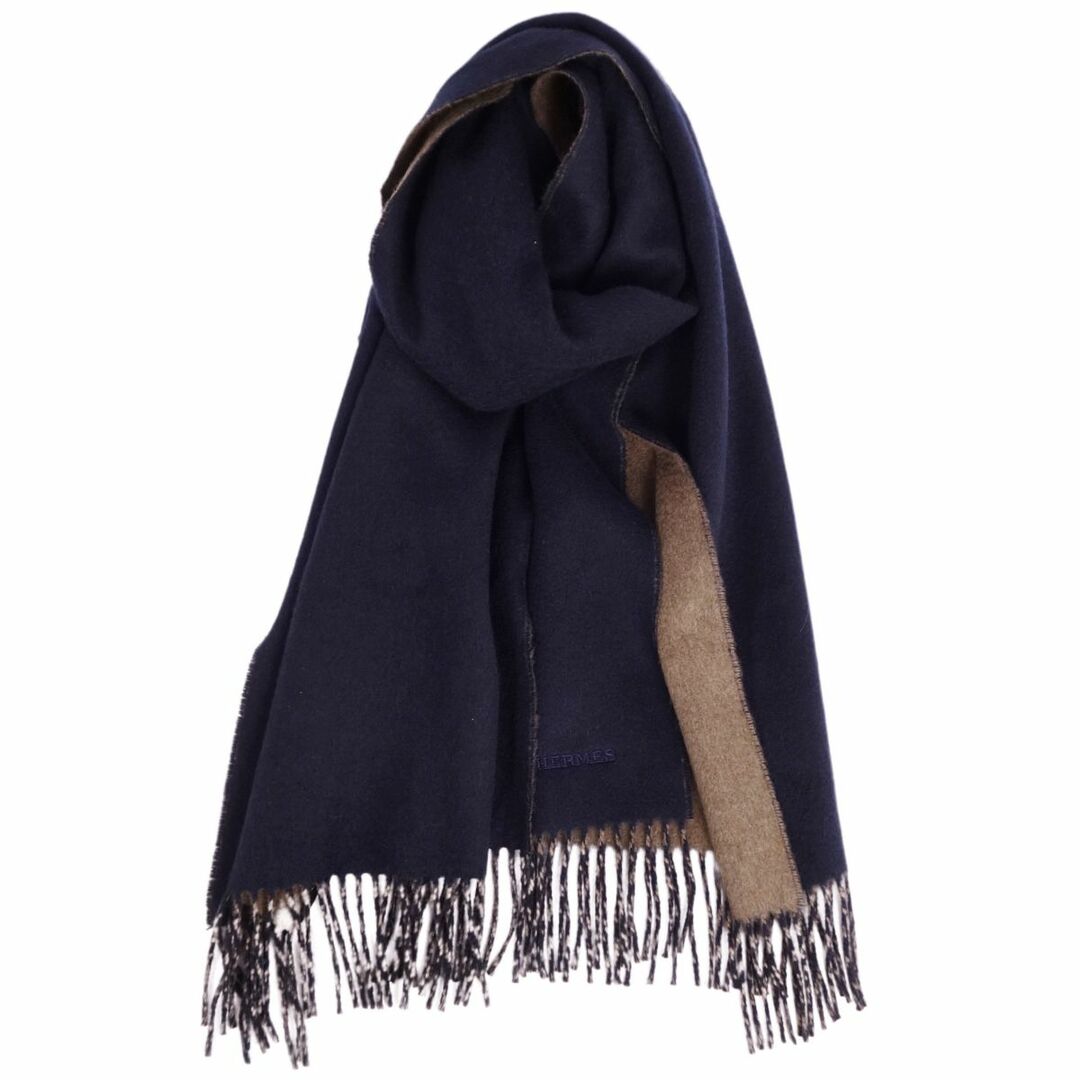 HERMES - 極美品 エルメス HERMES マフラー ストール ロゴ刺繍