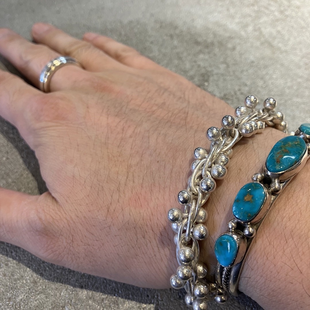 VINTAGE ヴィンテージ シルバー925極太DNAブレスレット/メキシカン2の