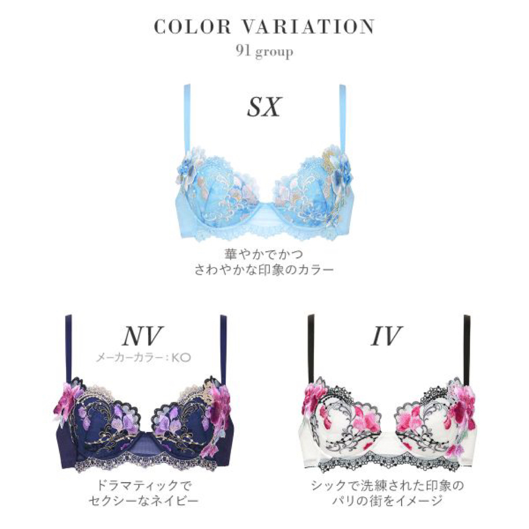 Wacoal - サルート91グループPアップブラソングセット(ネイビー)の通販