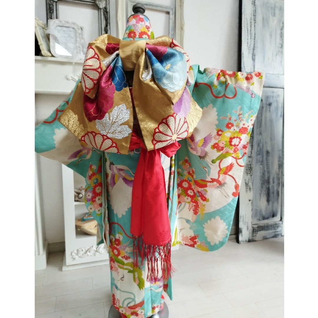 専用です☆アンティーク薄ピンクの着物と帯小物セット☆七五三 ハーフ