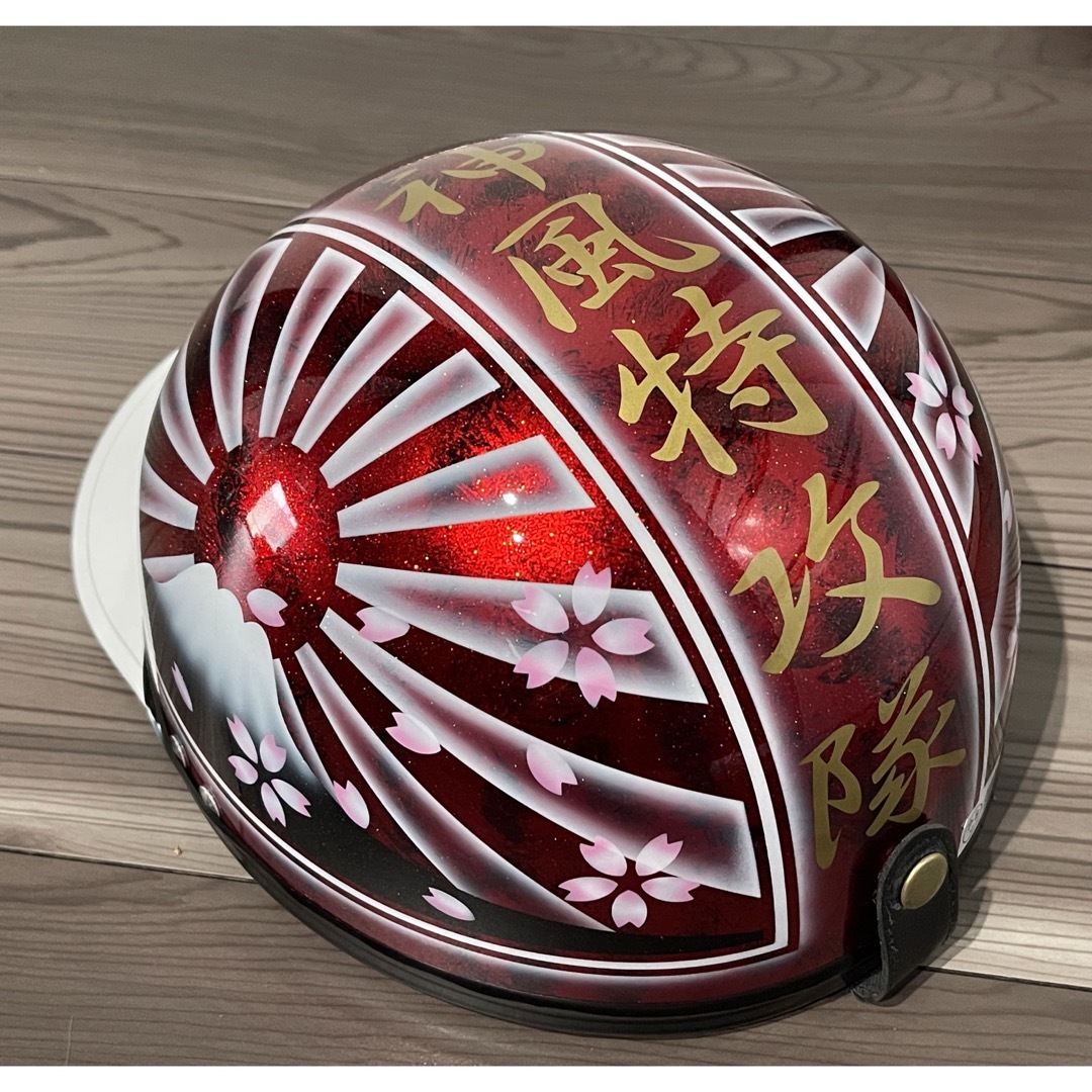 七色ラメ 桜 富士日章 コルク半 ヘルメット 旧車會 暴走族の通販 by