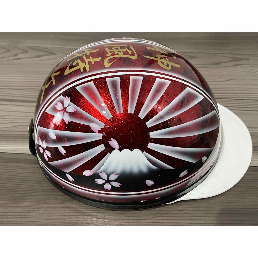 七色ラメ 桜 富士日章 コルク半 ヘルメット 旧車會 暴走族の通販 by