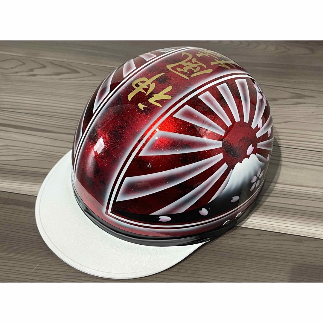 七色ラメ 桜 富士日章 コルク半 ヘルメット 旧車會 暴走族の通販 by