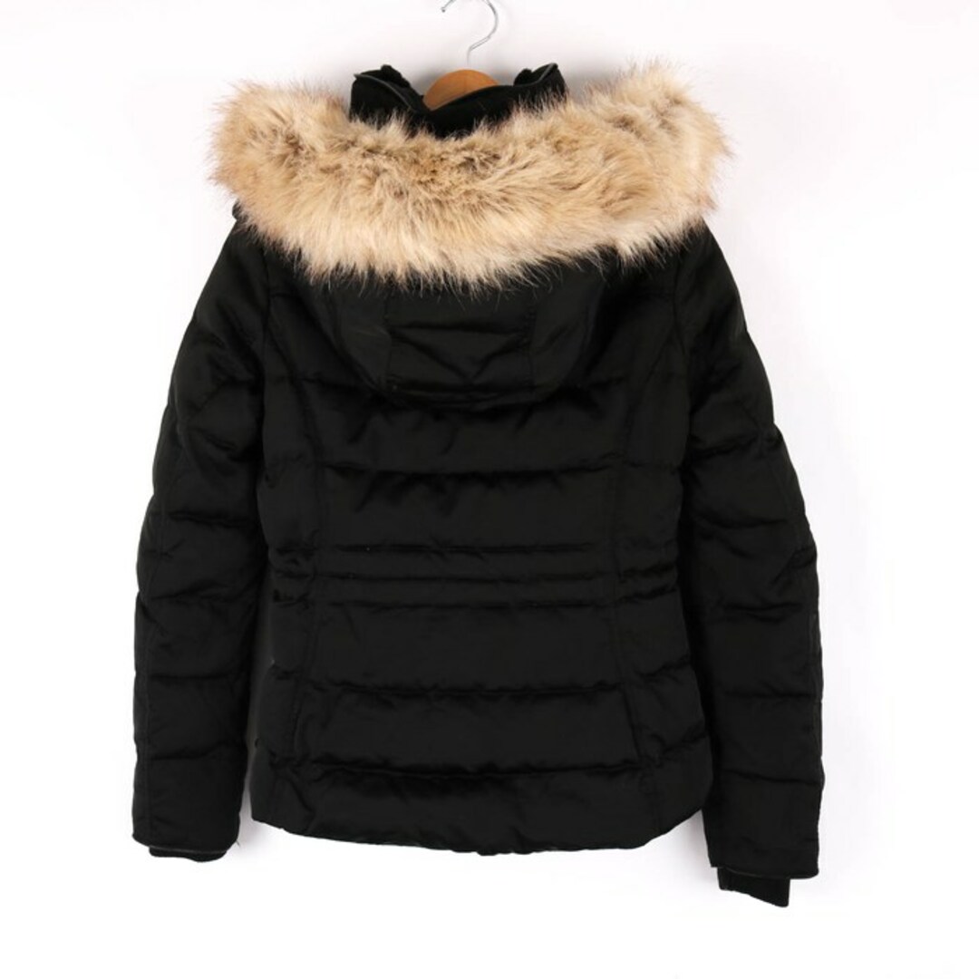 ZARA - ザラ ダウンジャケット ファー フード付 無地 アウター 黒