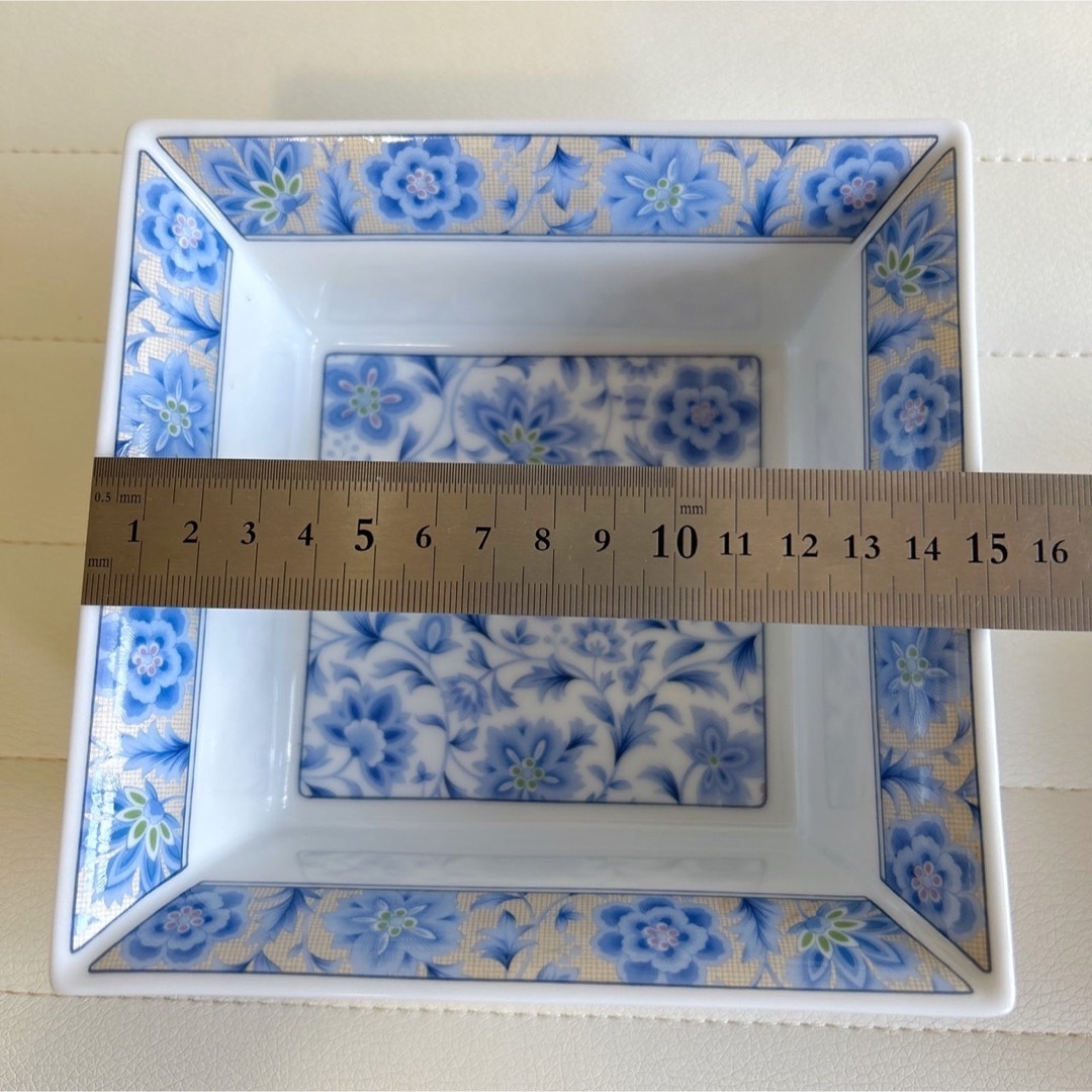 前畑陶器 庫山窯 角鉢 角皿 5枚セット 中鉢 小皿 取り皿 銀彩 色絵 和