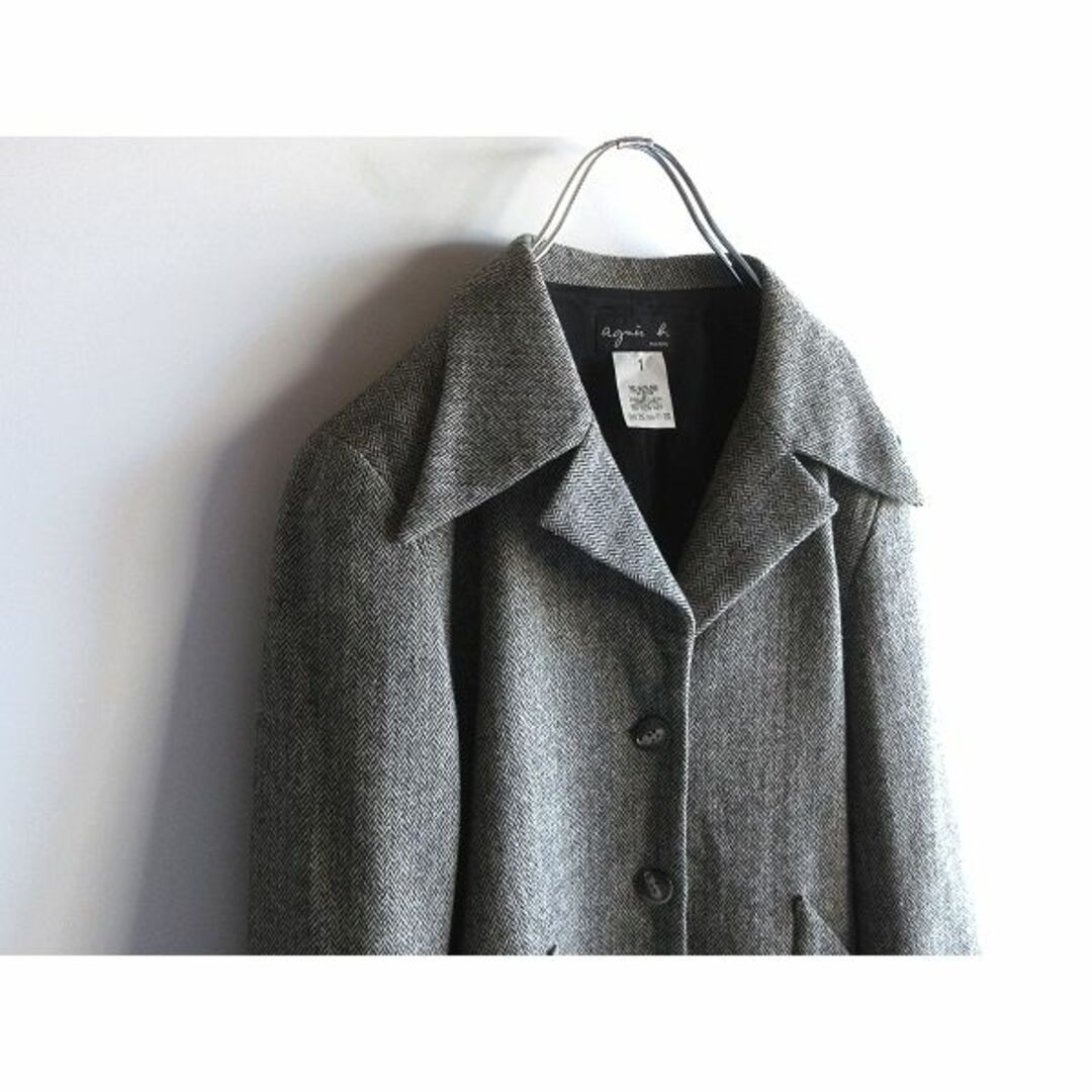 agnes b. - 90sビンテージ アニエスべー ツイード ハーフコート ロング