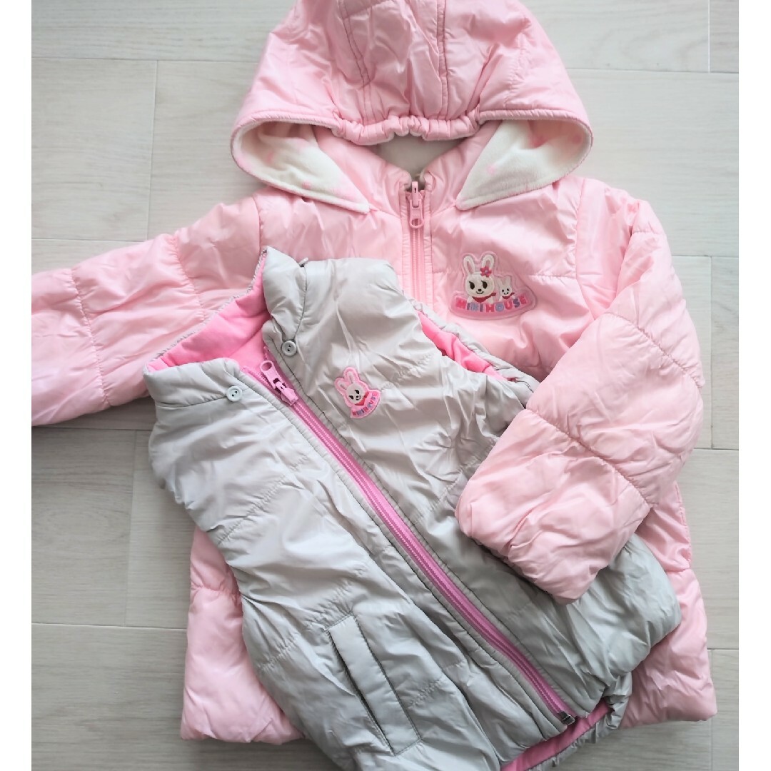 mikihouse - 100 ミキハウス ダウン コート ベスト リバーシブルの通販