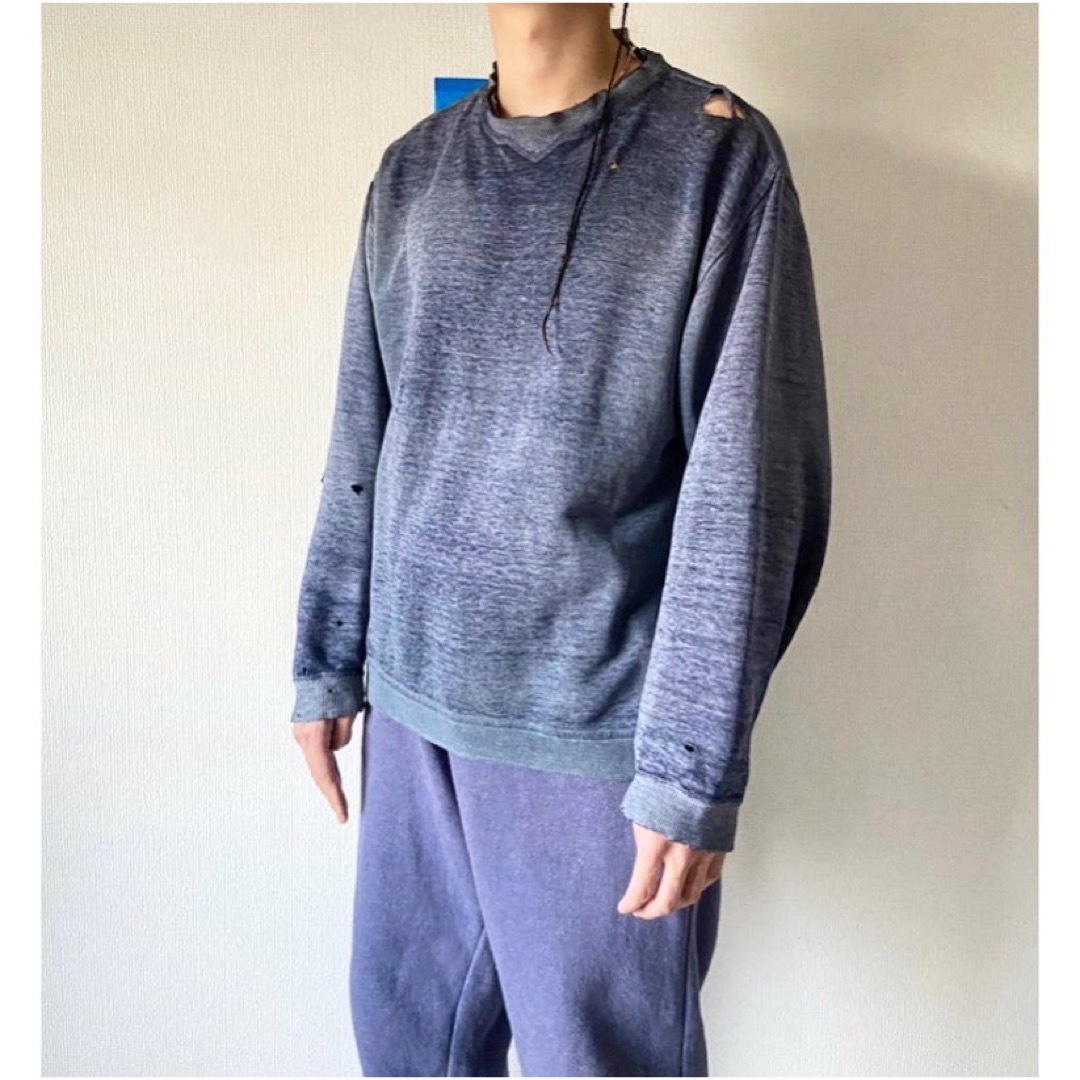 一点物 vintage 90s ナス紺 茄子紺 ボロ 経年変化 スウェットの通販 by