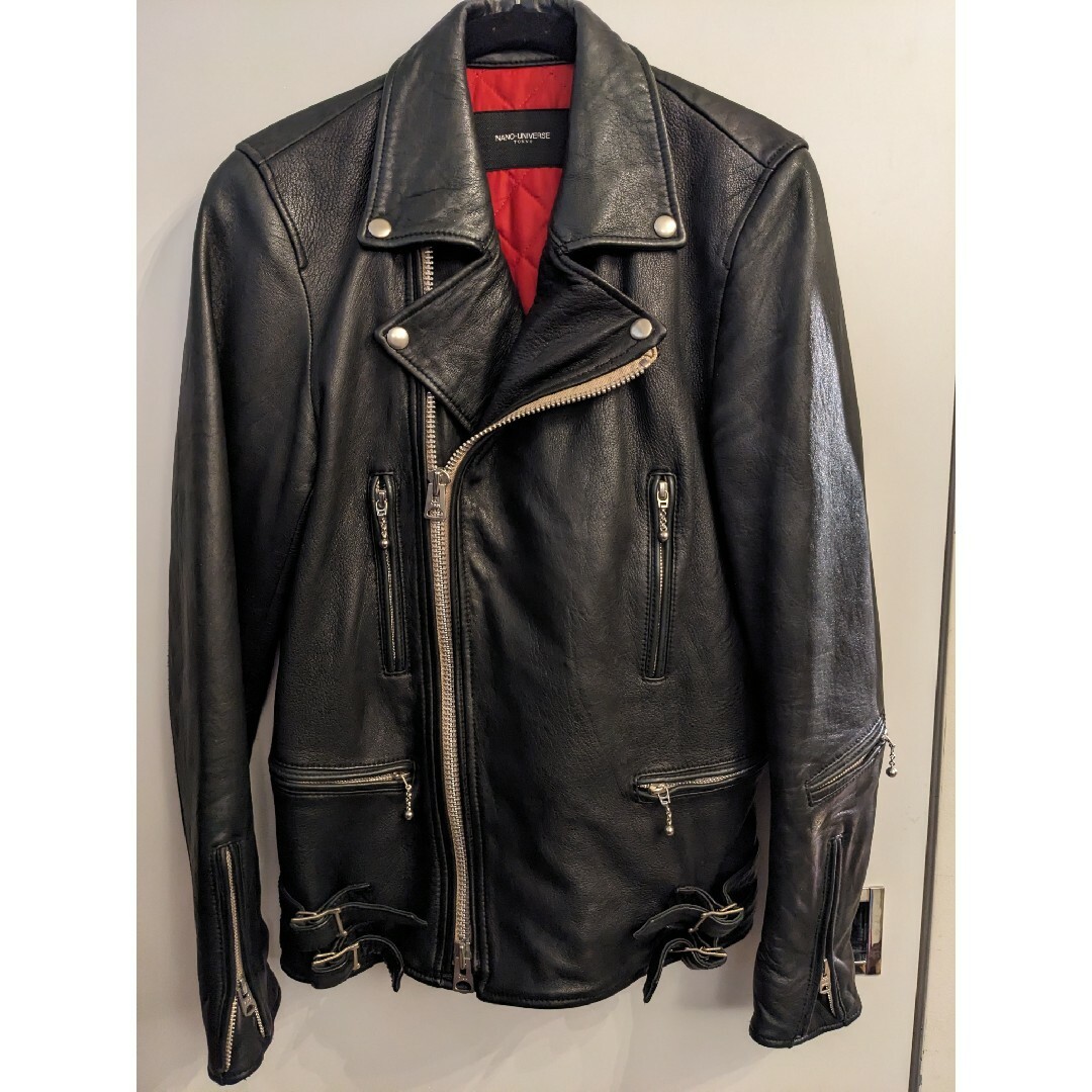 nano・universe - nano universe 羊革 ダブルライダースジャケット Sの
