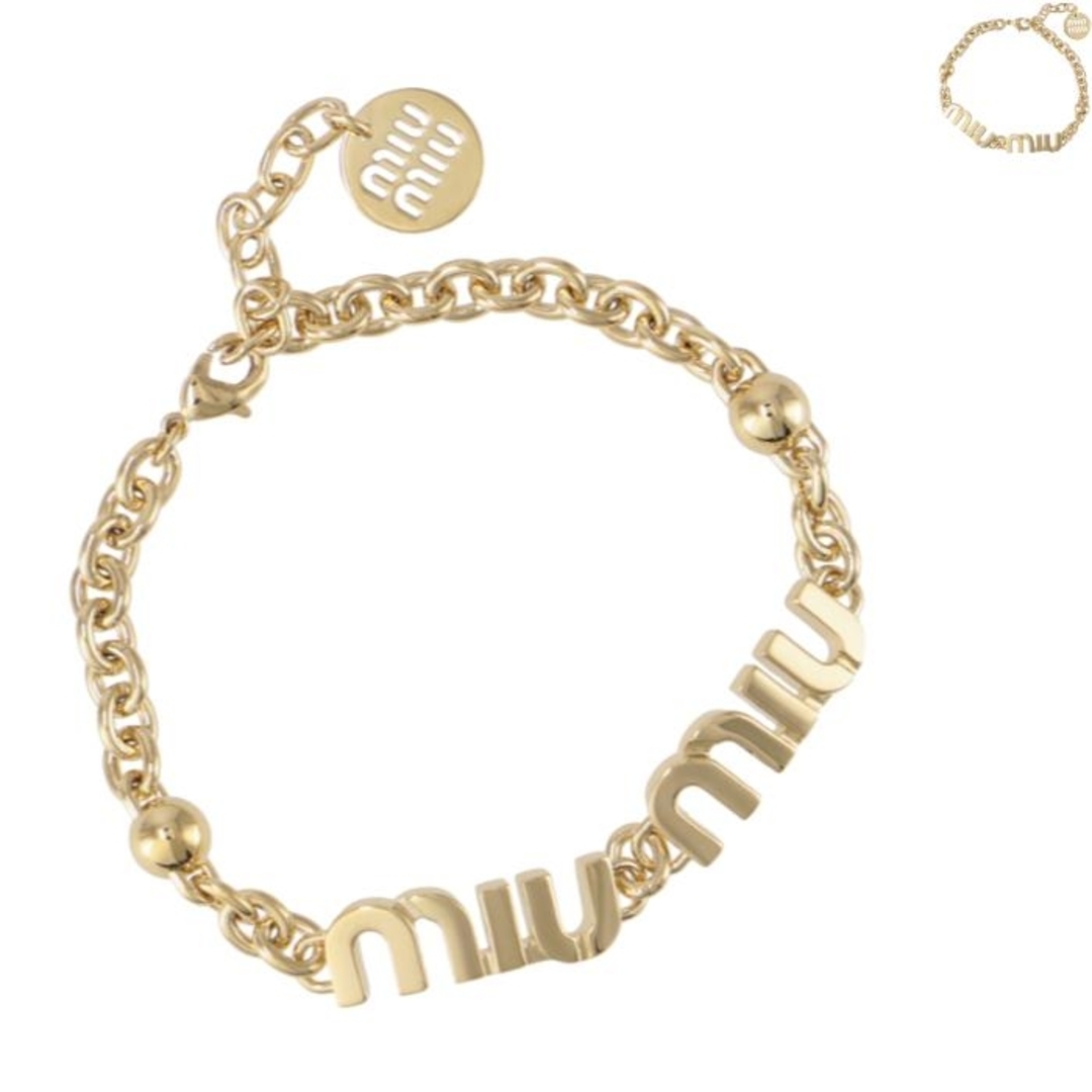 MIU MIU - ミュウミュウ MIU MIU ブレスレット チェーン ロゴ メタル